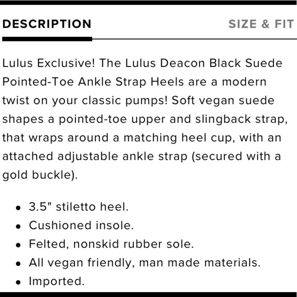 NIB Lulu’s Black Faux Suede Pointed-toe Ankle Strap Stiletto Heels in Size 10 - Picture 13 of 13
